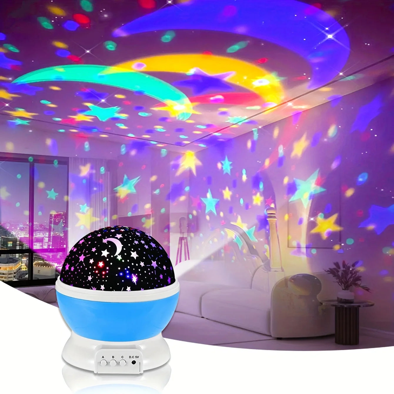 Novelty LED Star Projector Children's Gift Bedside Lamp Sleep Lamp Bedroom Decoration USB Projector Lamp Rotating Night Lamp