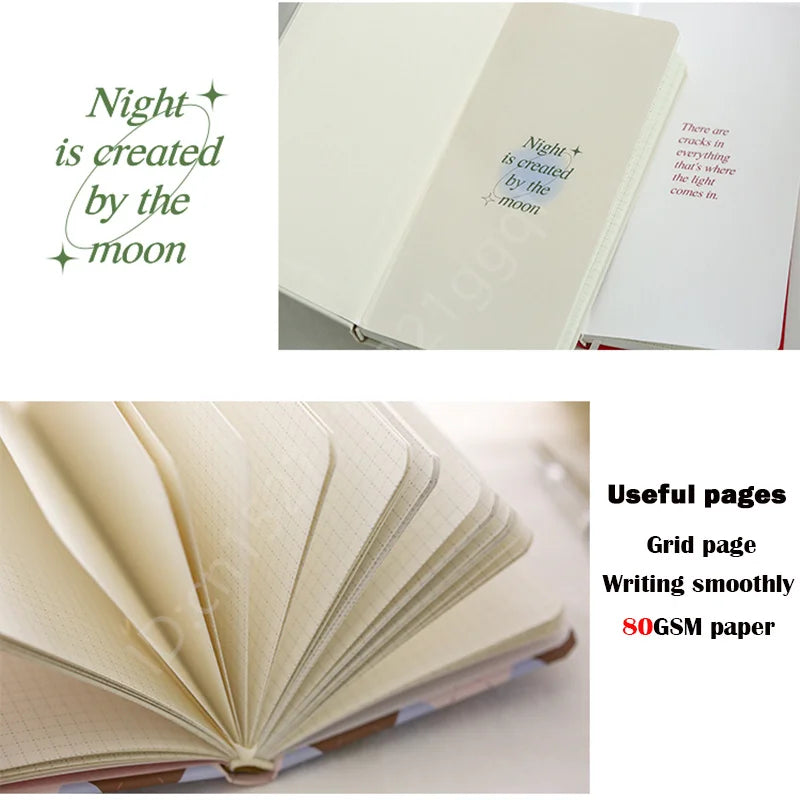 Journals Diary Notebook A6 Portable Pocket 160 Grid Page Agenda 2023/24 Ins Style Notepads For Office School