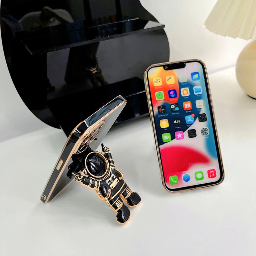 Universal Ultra-thin Cartoon Stand Anime Foldable Desktop Bracket Cute Liquid Quicksand Astronaut Stand Desktop Phone Holder