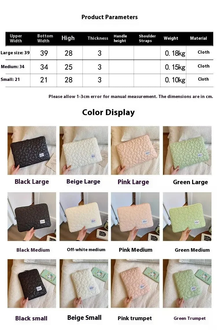 Cute flowers Tablet Pouch For Ipad Air4/5 10.9 Air6 Pro11 10.5 10.2 Case Bag 13.3 14 15 15.6 Inch Laptop Sleeve Notebook pouch