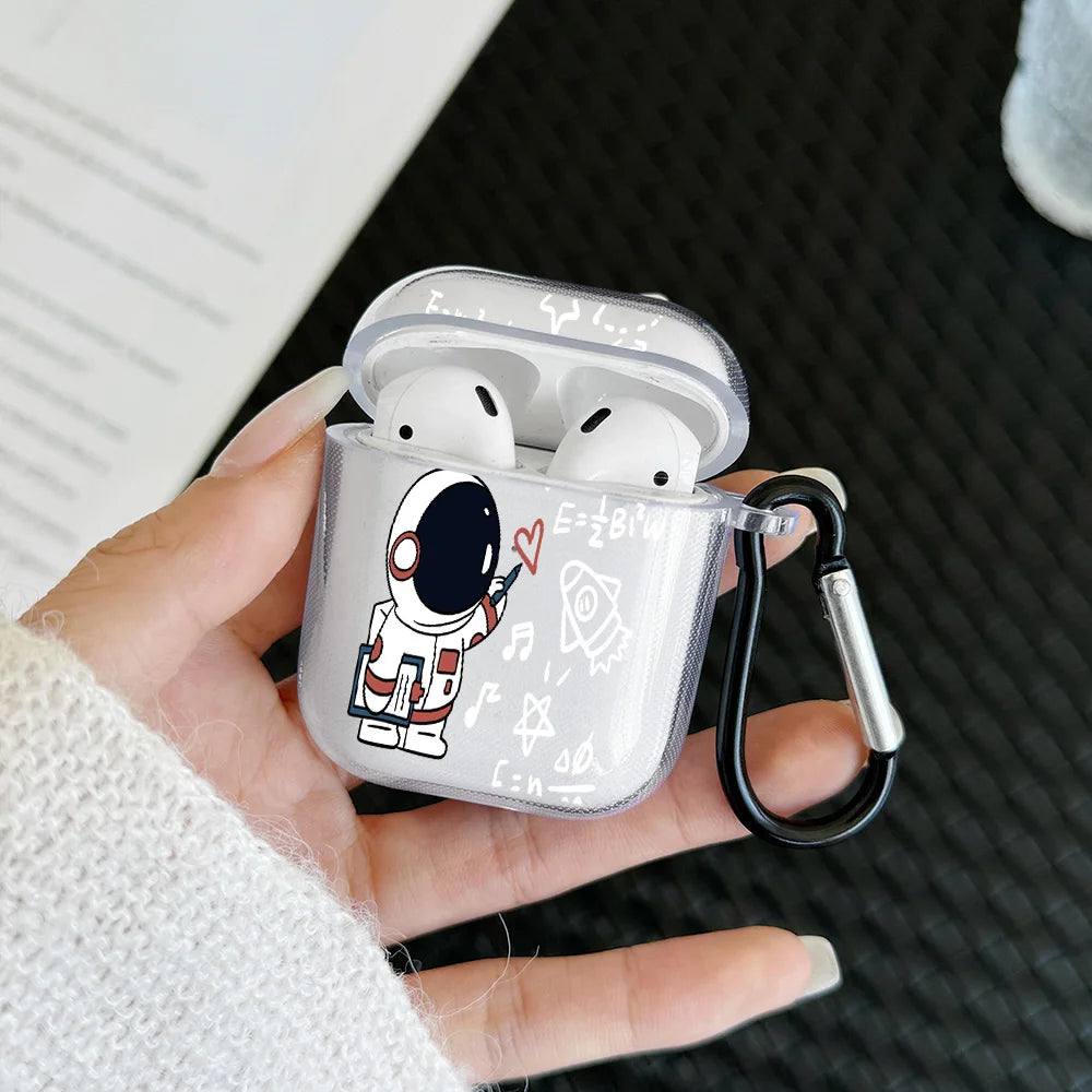 Astronaut Space Case For AirPods 4 3 1 2 Gen TPU Earphone Protecitve Case For AirPods Pro 2/Pro Cover with Keychain Accessory