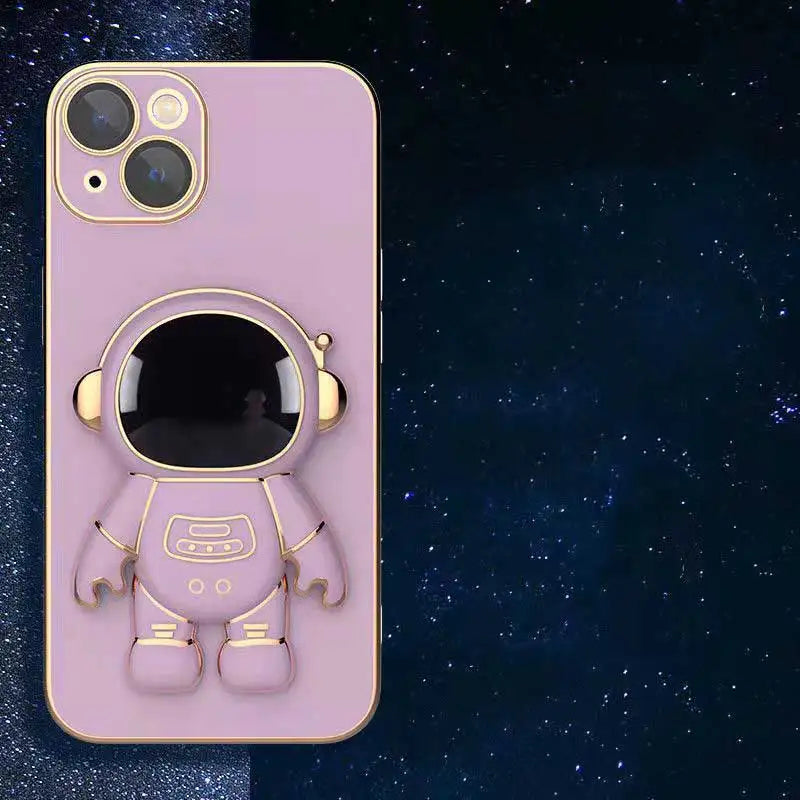 Astronaut Phone Bracket Cute Cartoon Desktop Foldable Stand Accessories 3D Plating Anime Astronaut Phone Holder Stand Holder