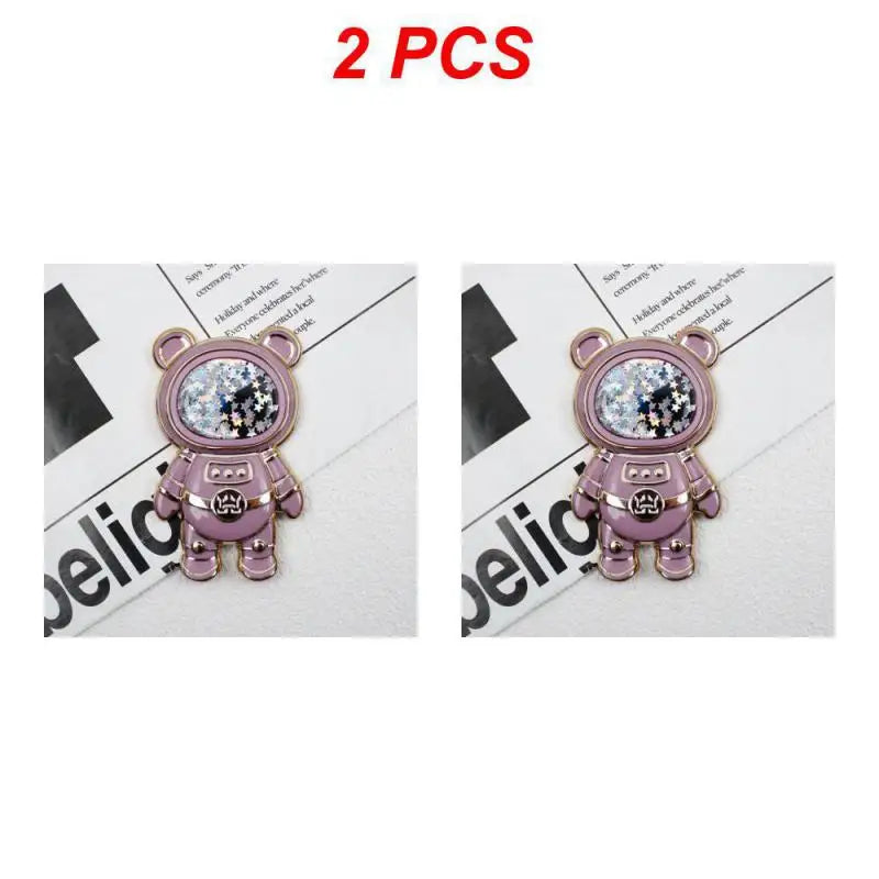 Universal Ultra-thin Cartoon Stand Anime Foldable Desktop Bracket Cute Liquid Quicksand Astronaut Stand Desktop Phone Holder