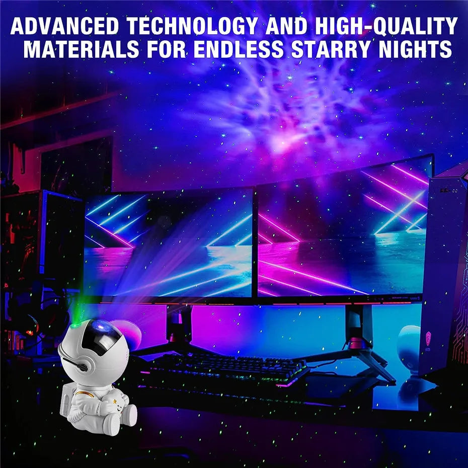 2024Star Projector Galaxy Night Light Astronaut Space Projector Starry Nebula Ceiling Lamp for Bedroom Home Decorative kids gift