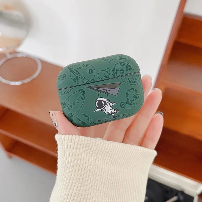 Astronaut Space Moon Soft Earphone Case for Airpods 4 2024 3 2 1 Pro 2 Headphone Cover for Air Pods Pro2 3rd Generation Custodia