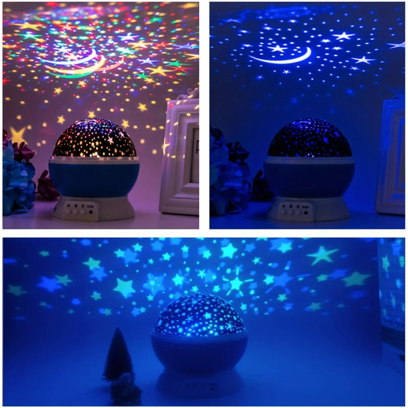 Novelty LED Star Projector Children's Gift Bedside Lamp Sleep Lamp Bedroom Decoration USB Projector Lamp Rotating Night Lamp