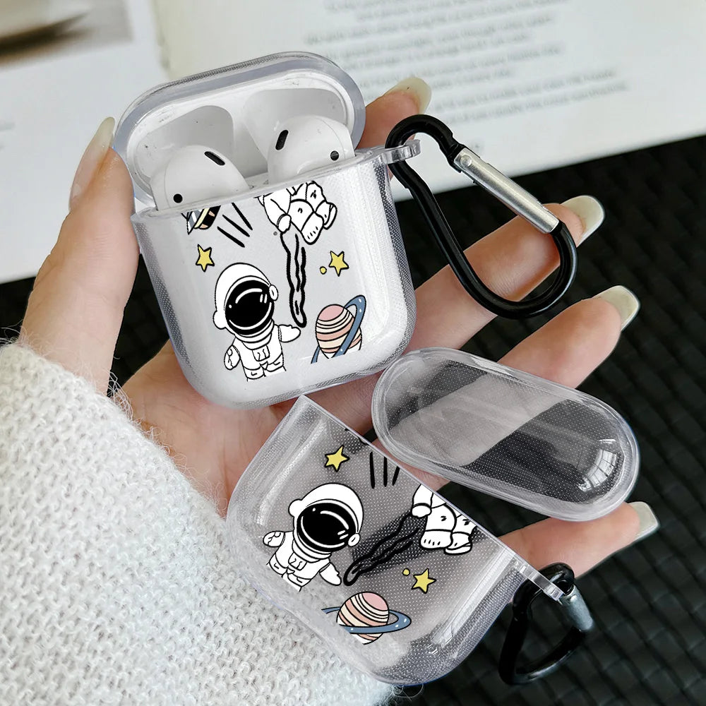 Astronaut Space Case For AirPods 4 3 1 2 Gen TPU Earphone Protecitve Case For AirPods Pro 2/Pro Cover with Keychain Accessory