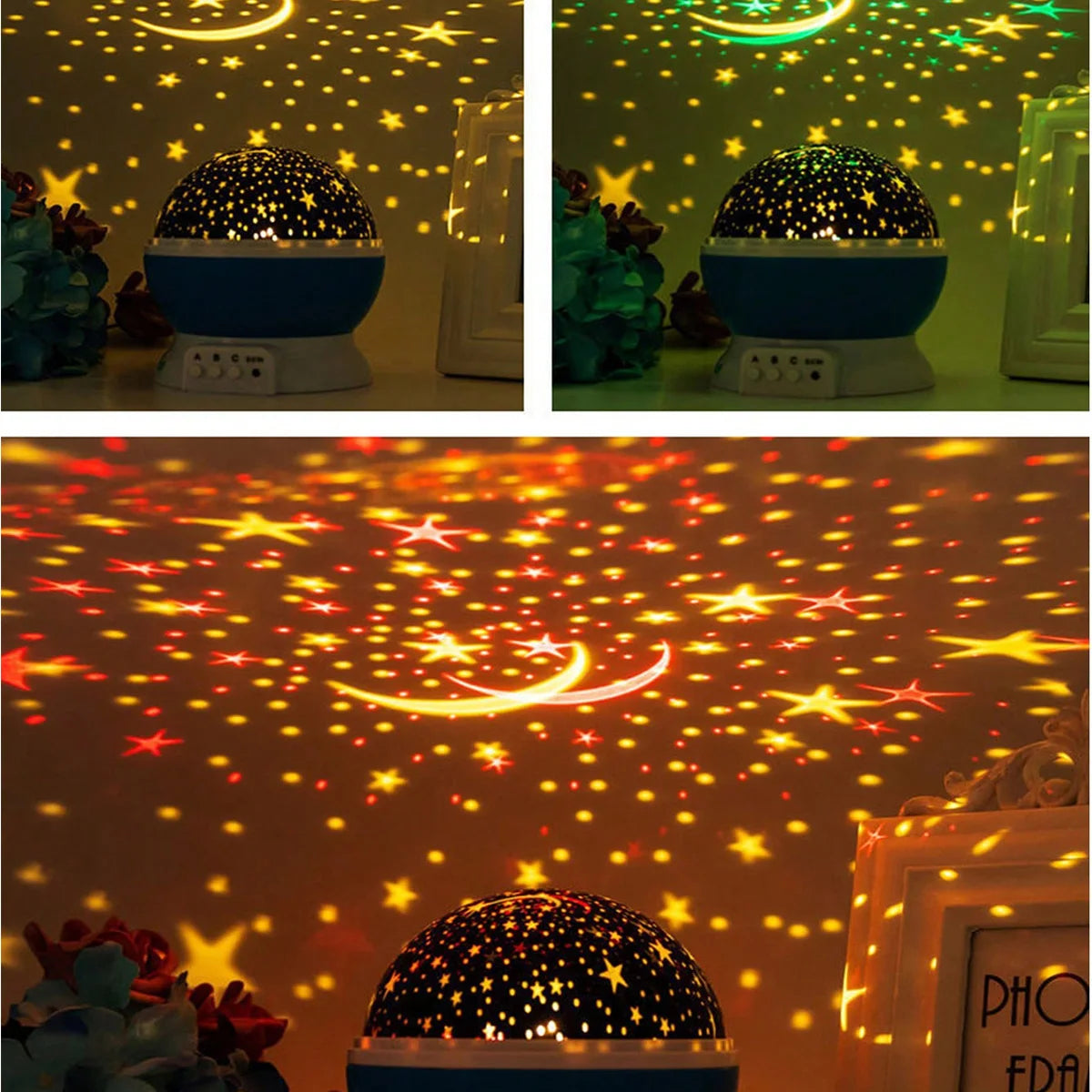 Novelty LED Star Projector Children's Gift Bedside Lamp Sleep Lamp Bedroom Decoration USB Projector Lamp Rotating Night Lamp