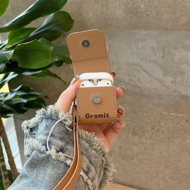 Cute Anime 3D Pilot Dog Cartoon Soft Leather Earphone Case For Airpods 3 Pro With Hand Strap Protective Cover For Airpods 1 2