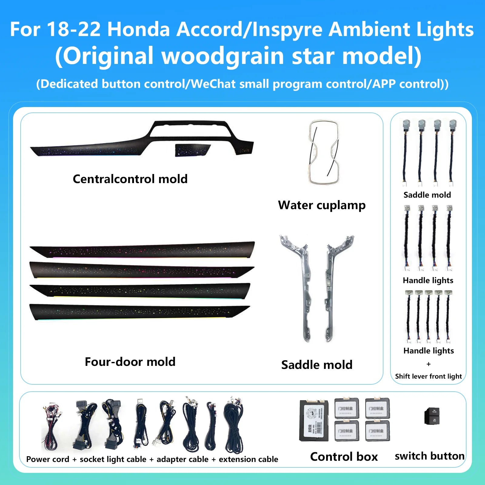 Ezontronics Ambient Light For Honda 10th Accord 2018-2022 Atmosphere environtal mood ambilight Lighting lumiere Dynamic Magic