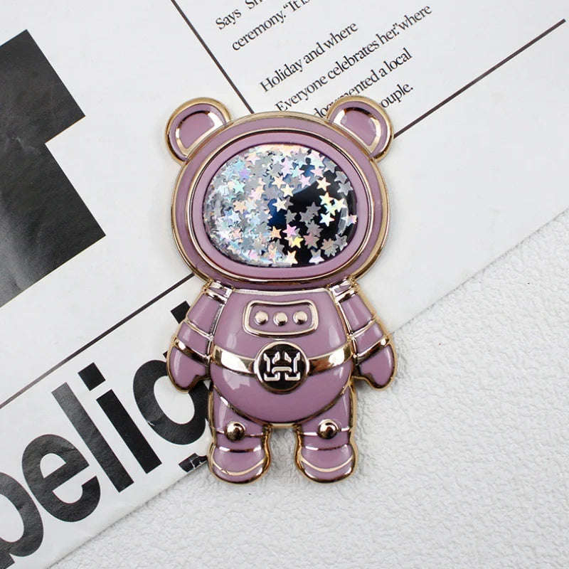 Universal Ultra-thin Cartoon Stand Anime Foldable Desktop Bracket Cute Liquid Quicksand Astronaut Stand Desktop Phone Holder