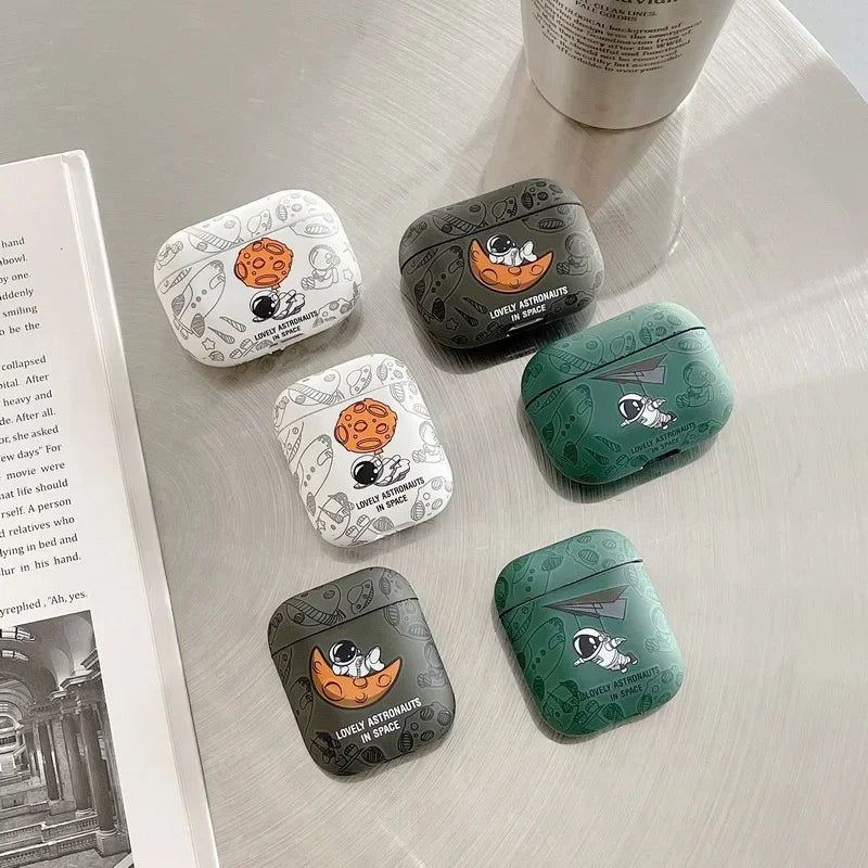 Astronaut Space Moon Soft Earphone Case for Airpods 4 2024 3 2 1 Pro 2 Headphone Cover for Air Pods Pro2 3rd Generation Custodia