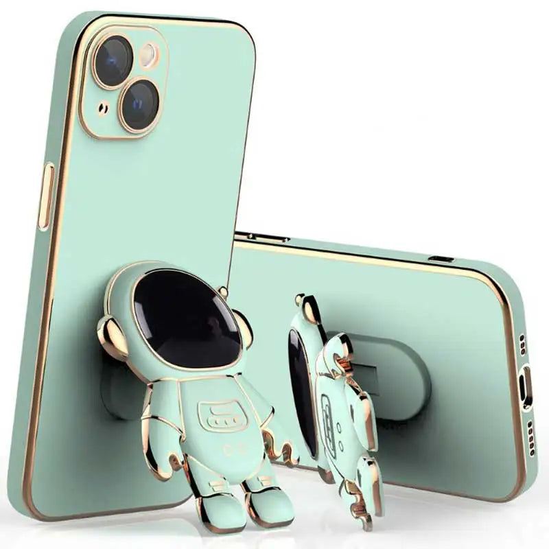 Astronaut Phone Bracket Cute Cartoon Desktop Foldable Stand Accessories 3D Plating Anime Astronaut Phone Holder Stand Holder