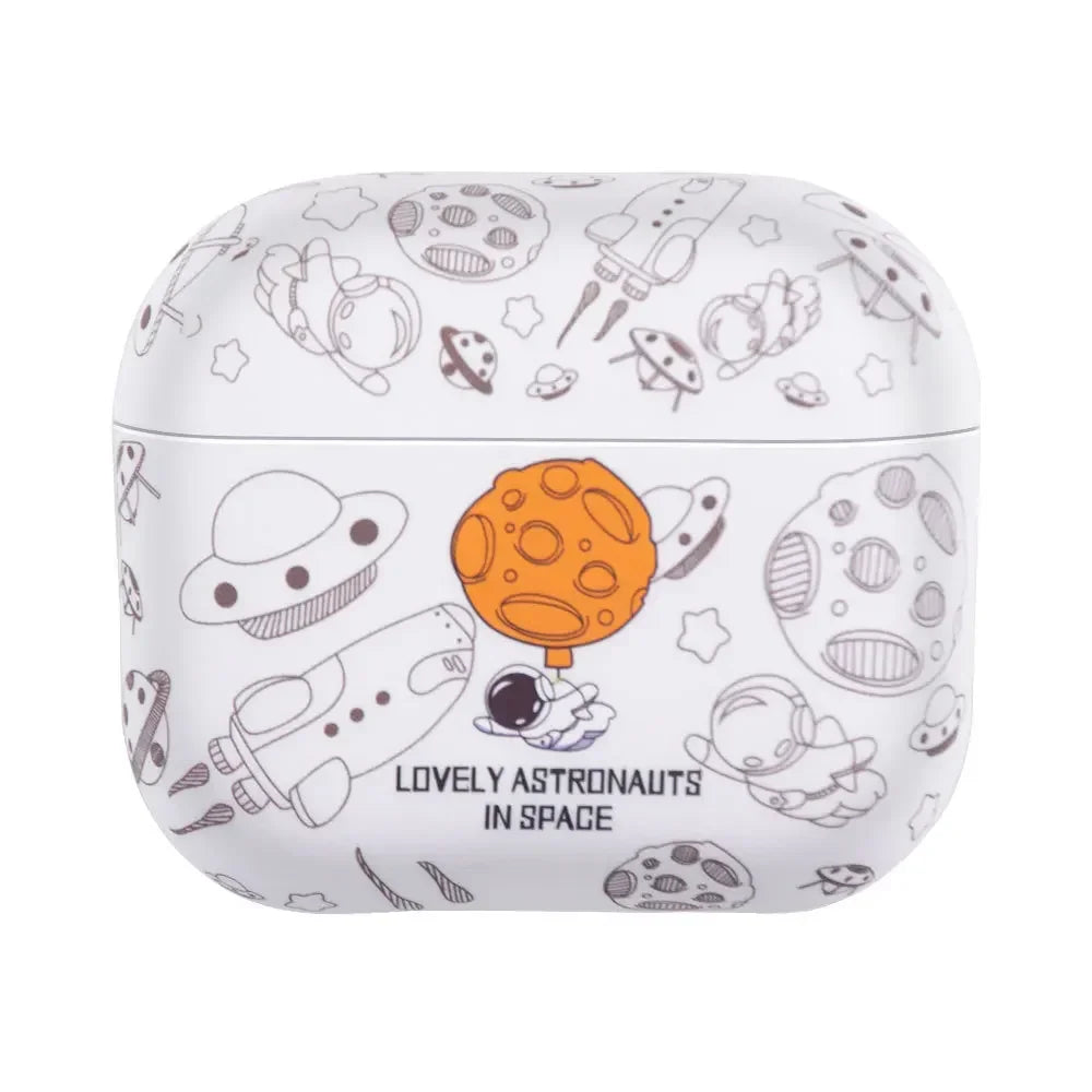 Astronaut Space Moon Soft Earphone Case for Airpods 4 2024 3 2 1 Pro 2 Headphone Cover for Air Pods Pro2 3rd Generation Custodia