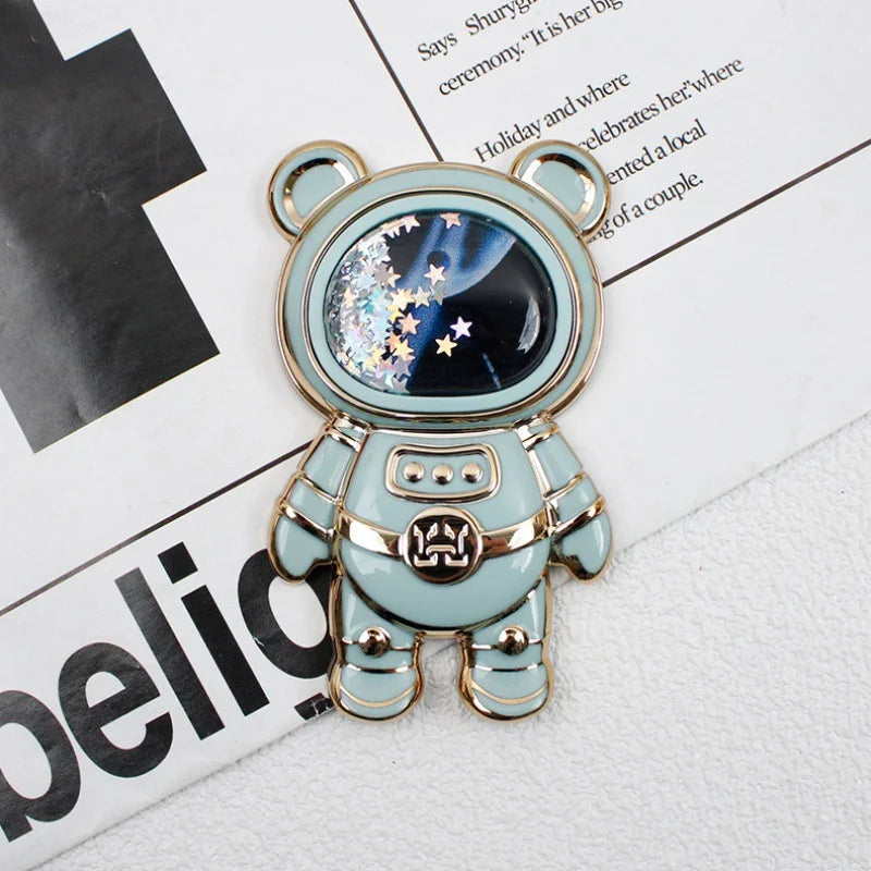 Universal Ultra-thin Cartoon Stand Anime Foldable Desktop Bracket Cute Liquid Quicksand Astronaut Stand Desktop Phone Holder