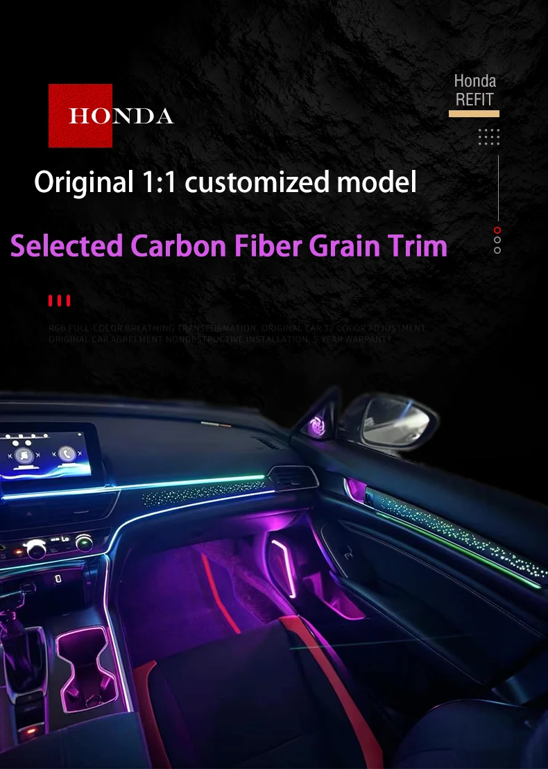 Ezontronics Ambient Light For Honda 10th Accord 2018-2022 Atmosphere environtal mood ambilight Lighting lumiere Dynamic Magic