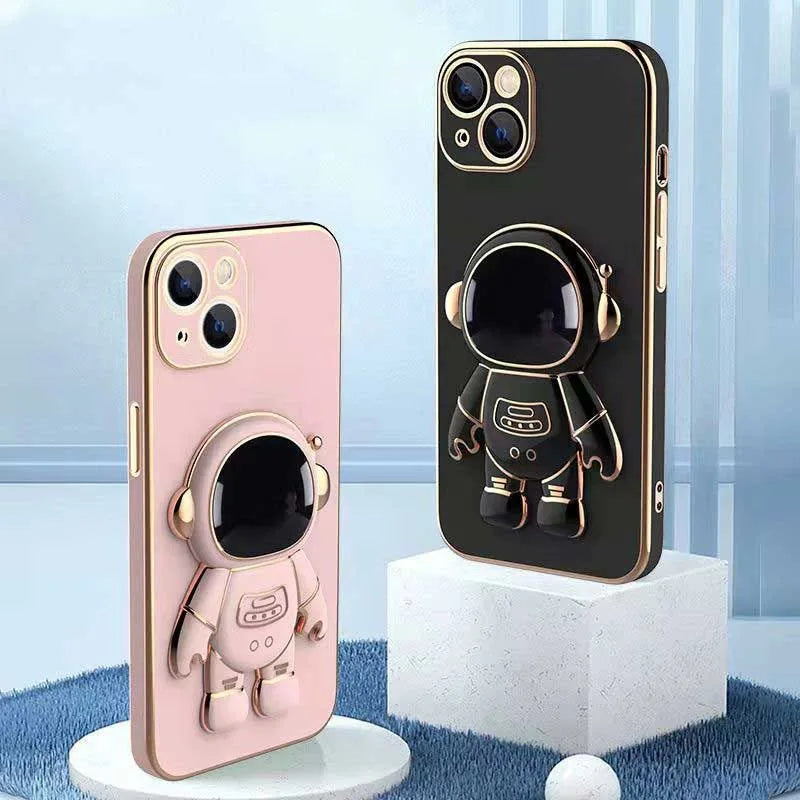 Astronaut Phone Bracket Cute Cartoon Desktop Foldable Stand Accessories 3D Plating Anime Astronaut Phone Holder Stand Holder