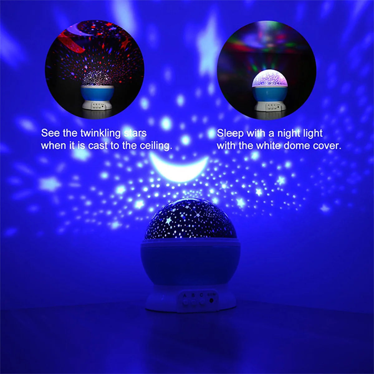 Novelty LED Star Projector Children's Gift Bedside Lamp Sleep Lamp Bedroom Decoration USB Projector Lamp Rotating Night Lamp