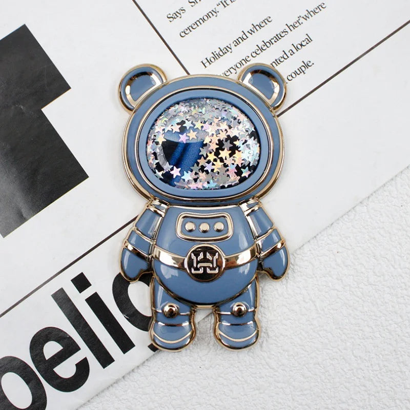 Universal Ultra-thin Cartoon Stand Anime Foldable Desktop Bracket Cute Liquid Quicksand Astronaut Stand Desktop Phone Holder