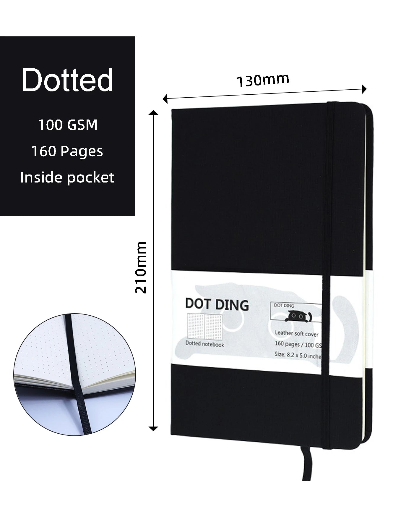 A5 Dotted Notebook 100 GSM 160 Journal Notebooks and Journals School Supplies Stationery
