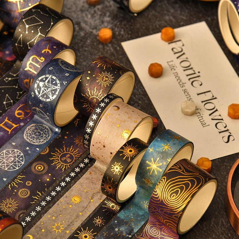 36Pcs Universe Washi Tape Scrapbooking Supplies Washitape Starry Sky Cinta Adhesiva Decorativa Diary Decoration Masking Tape