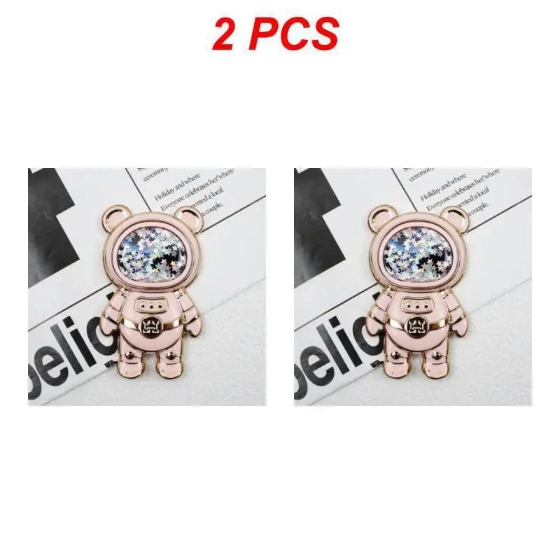 Universal Ultra-thin Cartoon Stand Anime Foldable Desktop Bracket Cute Liquid Quicksand Astronaut Stand Desktop Phone Holder