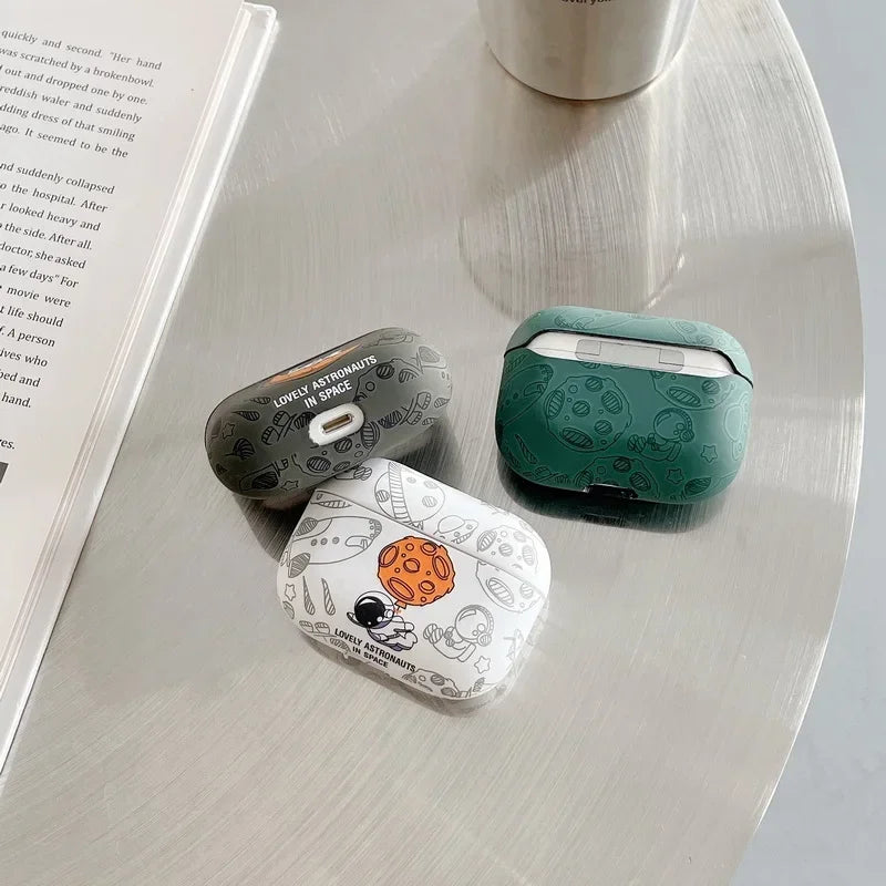 Astronaut Space Moon Soft Earphone Case for Airpods 4 2024 3 2 1 Pro 2 Headphone Cover for Air Pods Pro2 3rd Generation Custodia