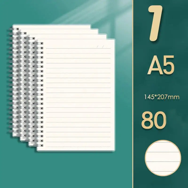 80 Sheets/ 160 Pages Square Line Notebook  A4 A5 B5 Coil Paper Journal Diary Sketchbook For School Notebook Supplies Stationery