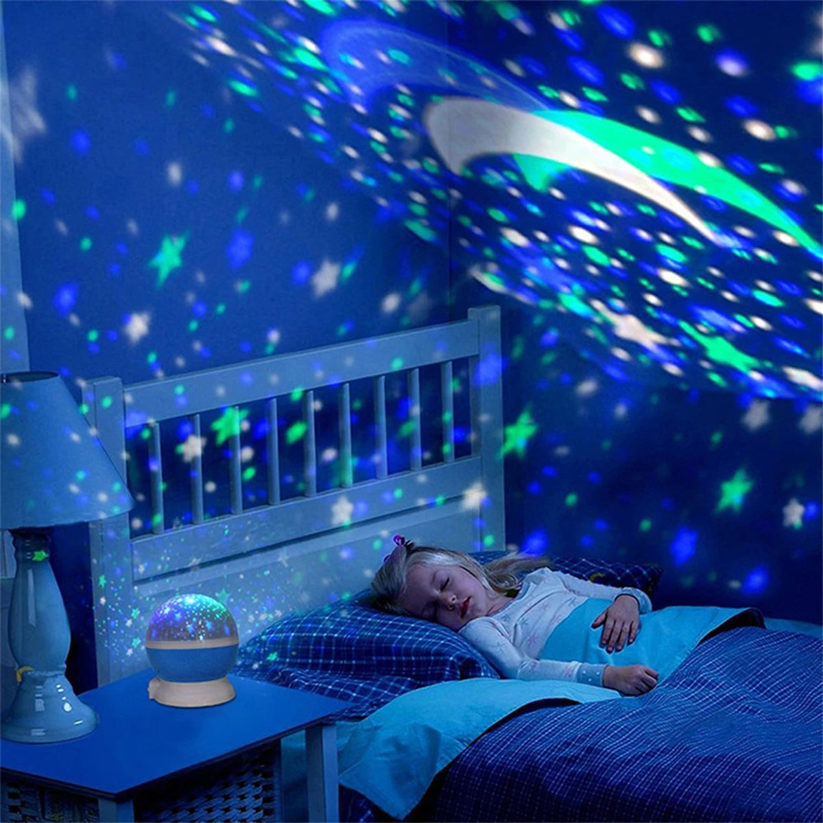 Novelty LED Star Projector Children's Gift Bedside Lamp Sleep Lamp Bedroom Decoration USB Projector Lamp Rotating Night Lamp