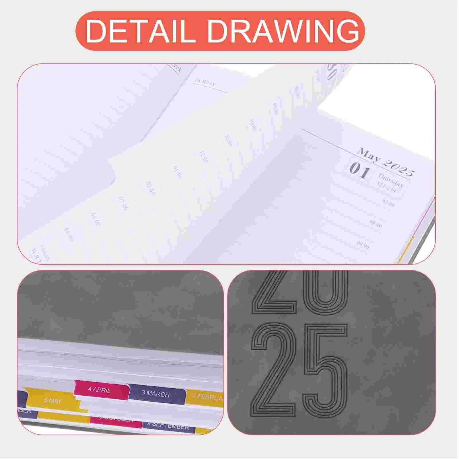2025 Notebook Planner Journal Agenda Daily Writing Book Notepad Paper Academic ganizer Travel Diary Office Supplies