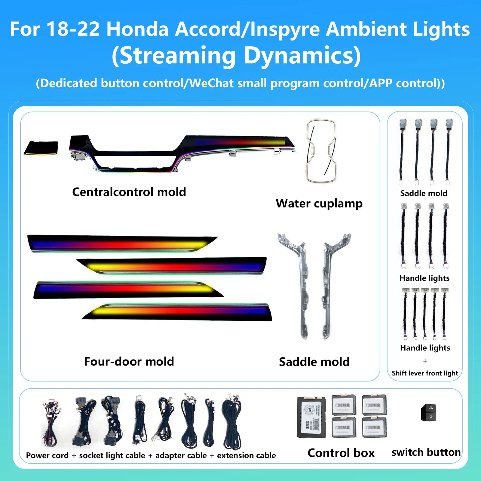 Ezontronics Ambient Light For Honda 10th Accord 2018-2022 Atmosphere environtal mood ambilight Lighting lumiere Dynamic Magic