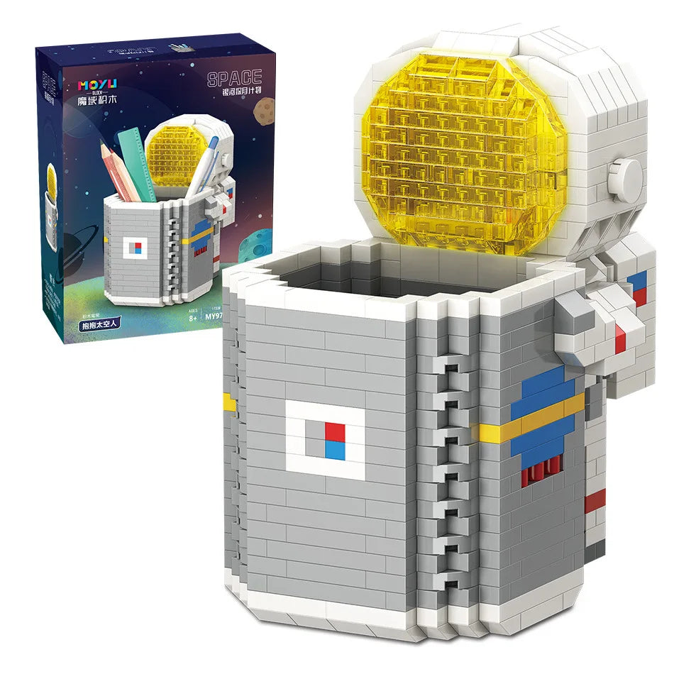 Building blocks Astronaut Astronaut presents cute pen holder mobile phone holder