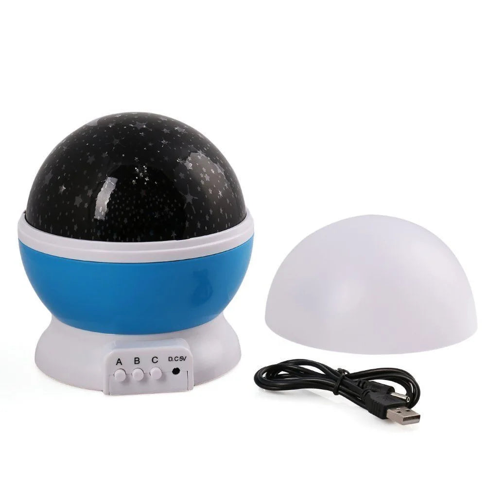 Novelty LED Star Projector Children's Gift Bedside Lamp Sleep Lamp Bedroom Decoration USB Projector Lamp Rotating Night Lamp