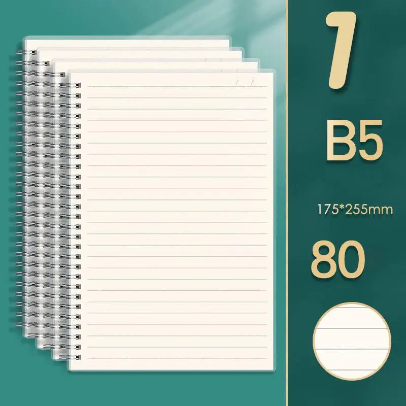 80 Sheets/ 160 Pages Square Line Notebook  A4 A5 B5 Coil Paper Journal Diary Sketchbook For School Notebook Supplies Stationery