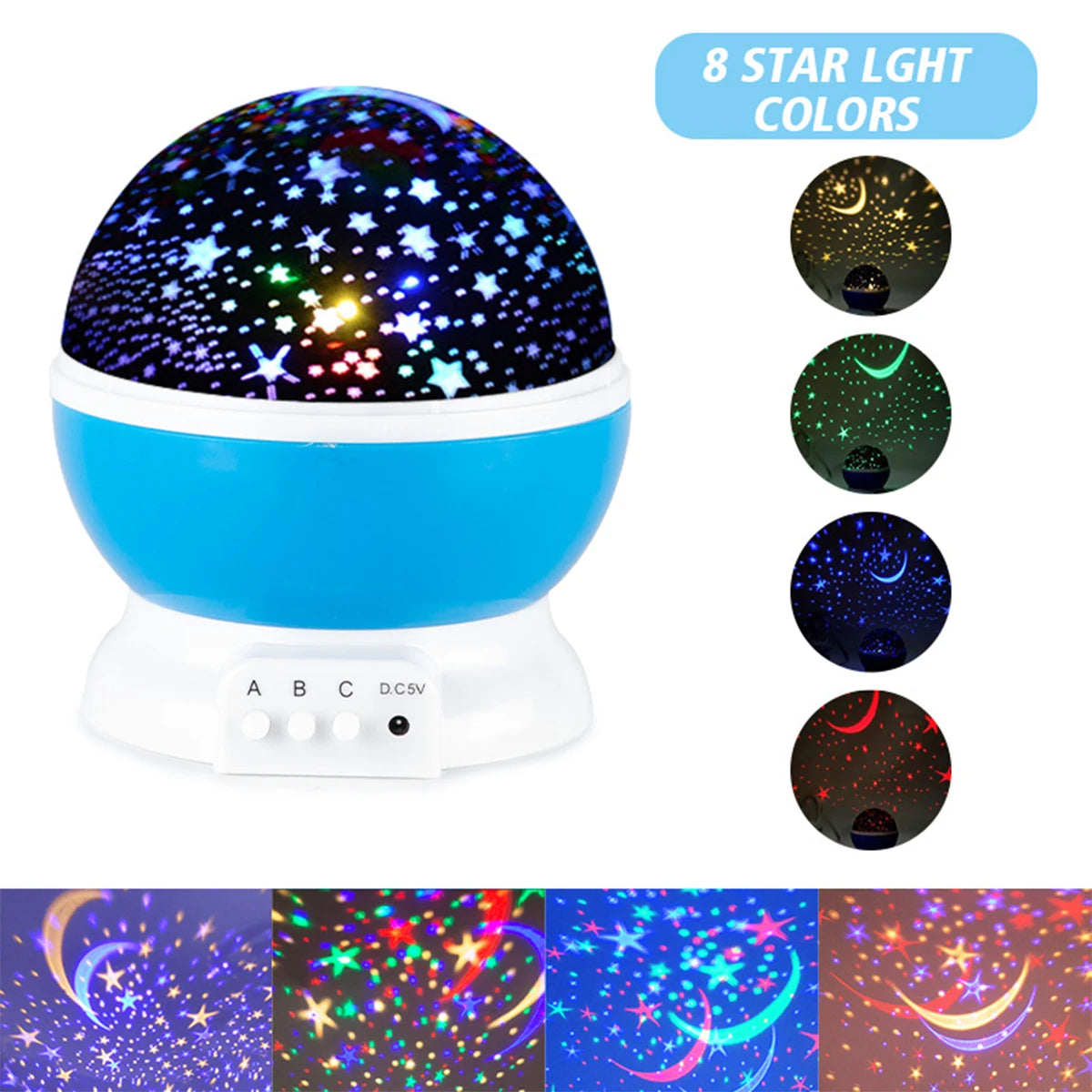 Novelty LED Star Projector Children's Gift Bedside Lamp Sleep Lamp Bedroom Decoration USB Projector Lamp Rotating Night Lamp