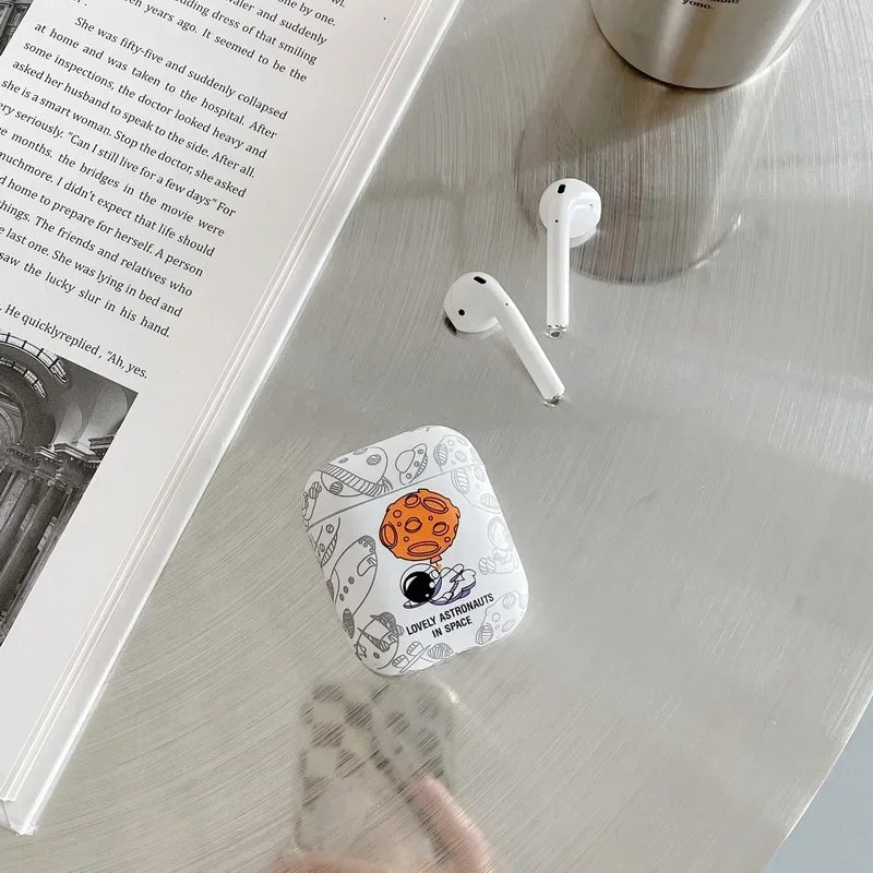 Astronaut Space Moon Soft Earphone Case for Airpods 4 2024 3 2 1 Pro 2 Headphone Cover for Air Pods Pro2 3rd Generation Custodia
