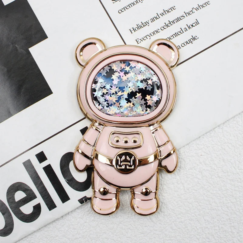 Universal Ultra-thin Cartoon Stand Anime Foldable Desktop Bracket Cute Liquid Quicksand Astronaut Stand Desktop Phone Holder