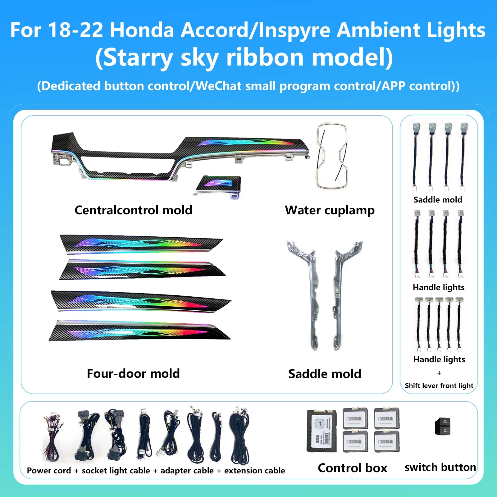 Ezontronics Ambient Light For Honda 10th Accord 2018-2022 Atmosphere environtal mood ambilight Lighting lumiere Dynamic Magic