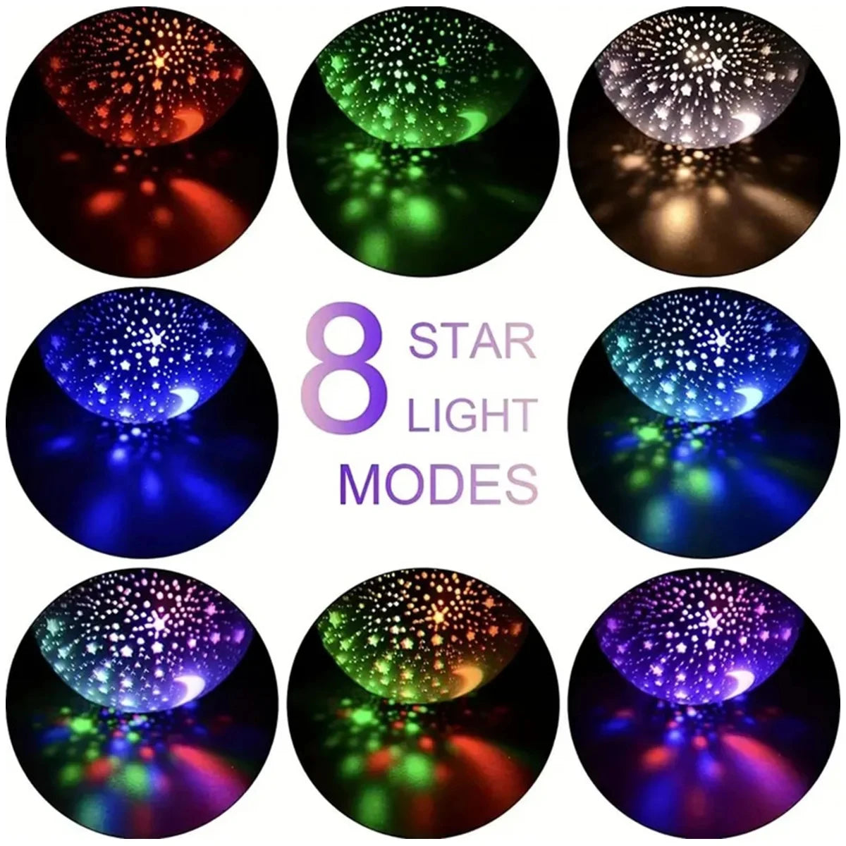 Novelty LED Star Projector Children's Gift Bedside Lamp Sleep Lamp Bedroom Decoration USB Projector Lamp Rotating Night Lamp
