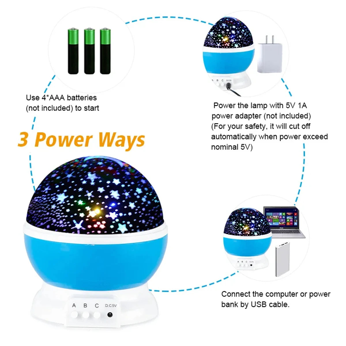 Novelty LED Star Projector Children's Gift Bedside Lamp Sleep Lamp Bedroom Decoration USB Projector Lamp Rotating Night Lamp