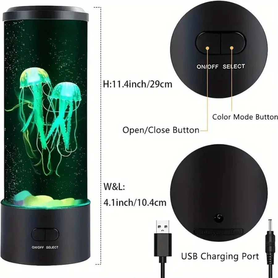 Novelty Design Jellyfish Light Relax Mood Lamp RGB Holiday Lighting Lamp  Gift Desktop Night Light