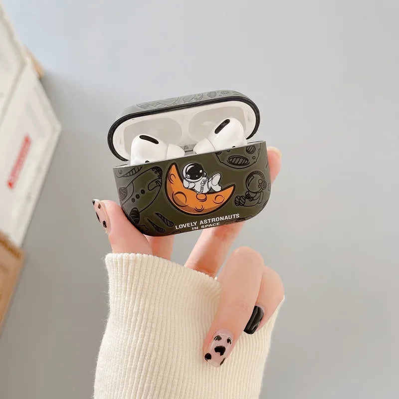 Astronaut Space Moon Soft Earphone Case for Airpods 4 2024 3 2 1 Pro 2 Headphone Cover for Air Pods Pro2 3rd Generation Custodia