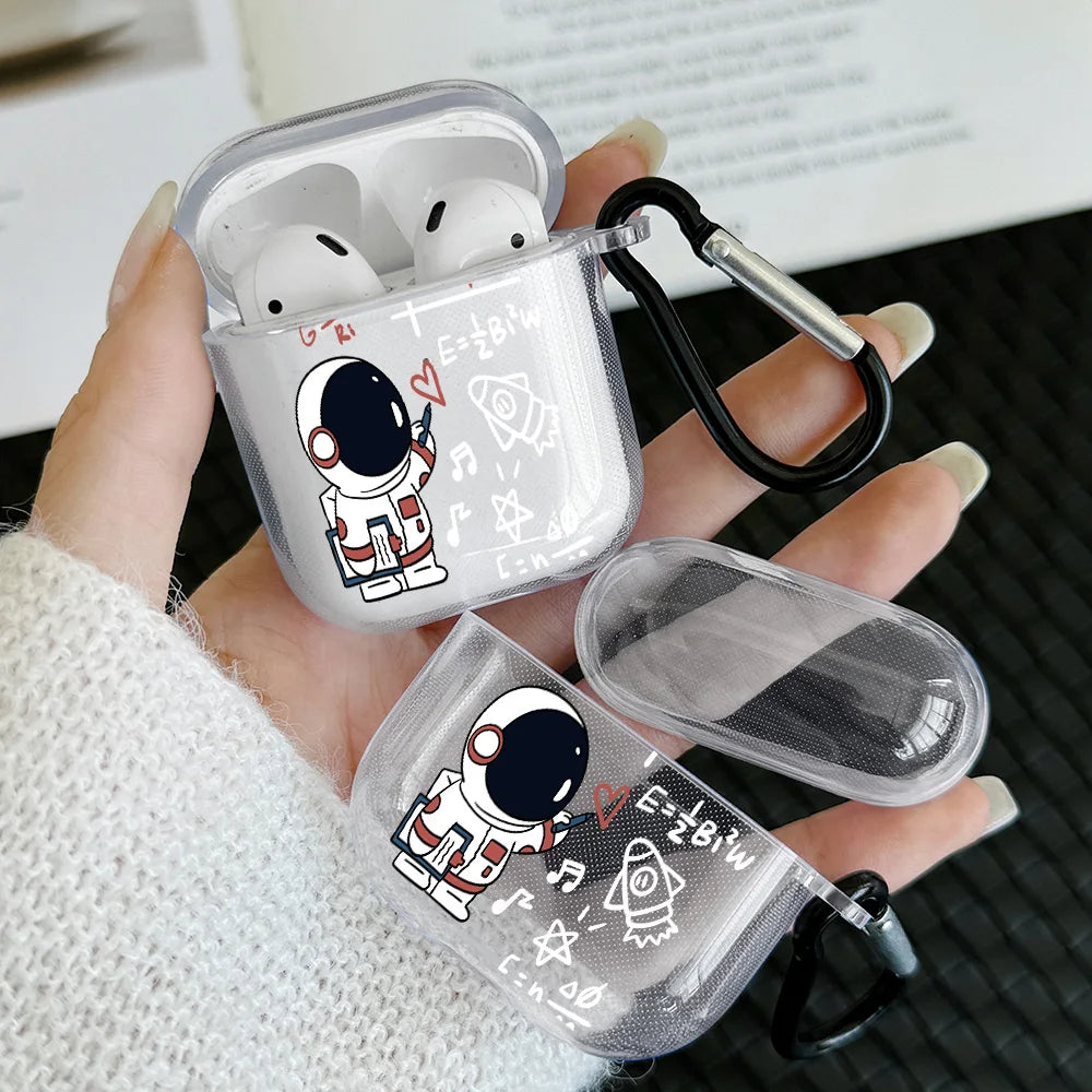 Astronaut Space Case For AirPods 4 3 1 2 Gen TPU Earphone Protecitve Case For AirPods Pro 2/Pro Cover with Keychain Accessory