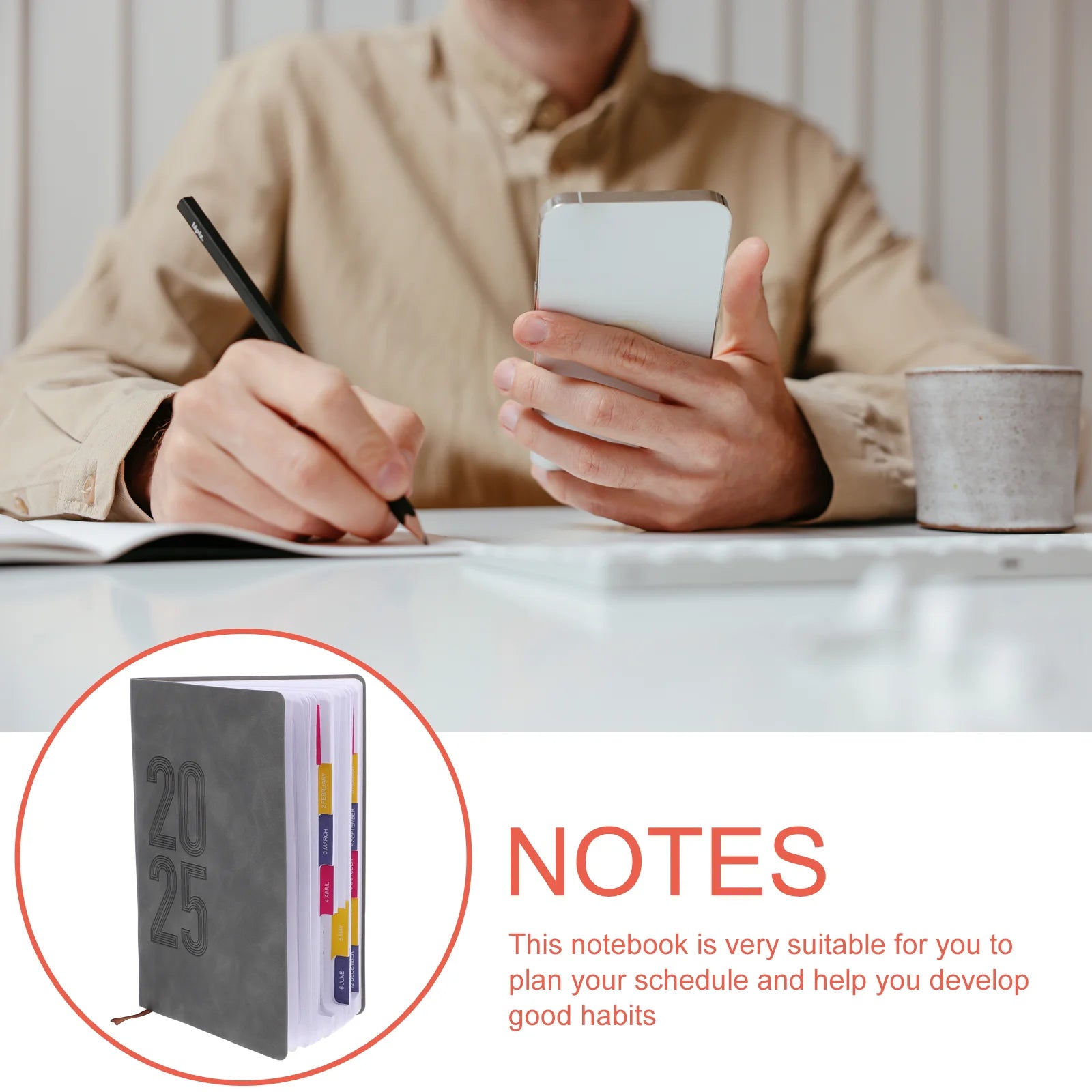 2025 Notebook Planner Journal Agenda Daily Writing Book Notepad Paper Academic ganizer Travel Diary Office Supplies