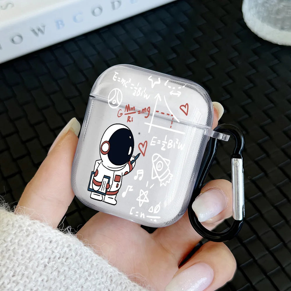Astronaut Space Case For AirPods 4 3 1 2 Gen TPU Earphone Protecitve Case For AirPods Pro 2/Pro Cover with Keychain Accessory