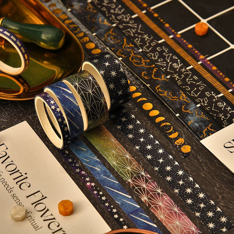 36Pcs Universe Washi Tape Scrapbooking Supplies Washitape Starry Sky Cinta Adhesiva Decorativa Diary Decoration Masking Tape