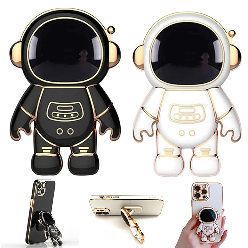 Astronaut Phone Bracket Cute Cartoon Desktop Foldable Stand Accessories 3D Plating Anime Astronaut Phone Holder Stand Holder