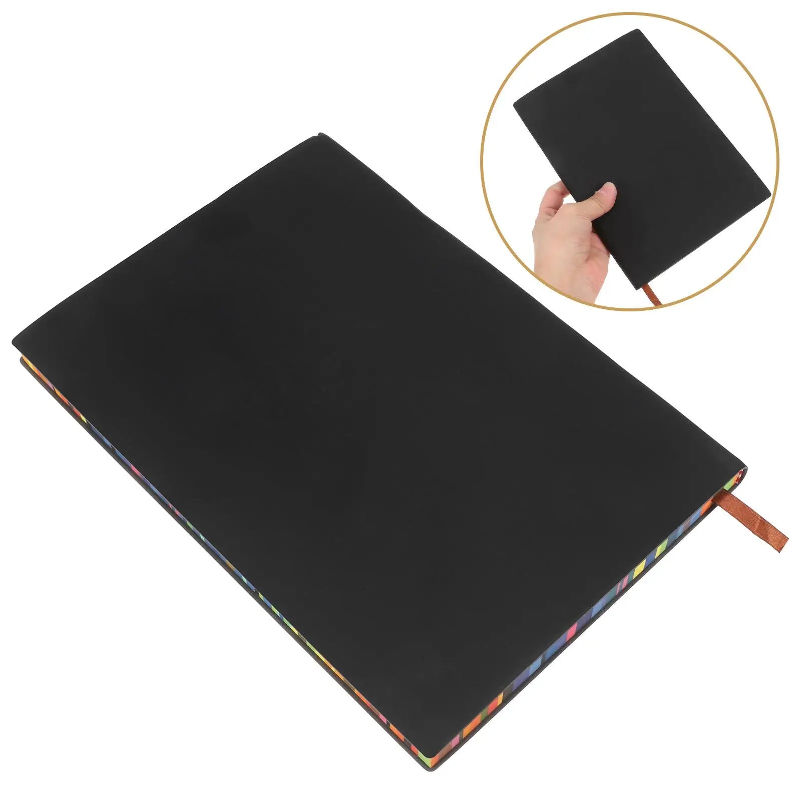 Rainbow Edge Notebook Daily Journal Work Office Accessories Soft Cover Undated Pages Smooth Paper Portable Size School Notepad