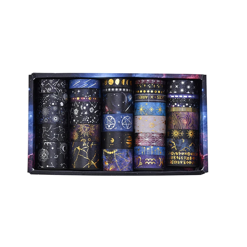 36Pcs Universe Washi Tape Scrapbooking Supplies Washitape Starry Sky Cinta Adhesiva Decorativa Diary Decoration Masking Tape