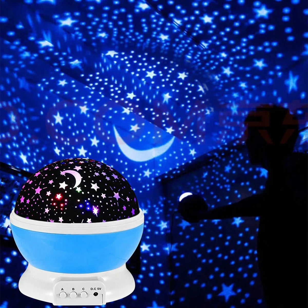 Novelty LED Star Projector Children's Gift Bedside Lamp Sleep Lamp Bedroom Decoration USB Projector Lamp Rotating Night Lamp